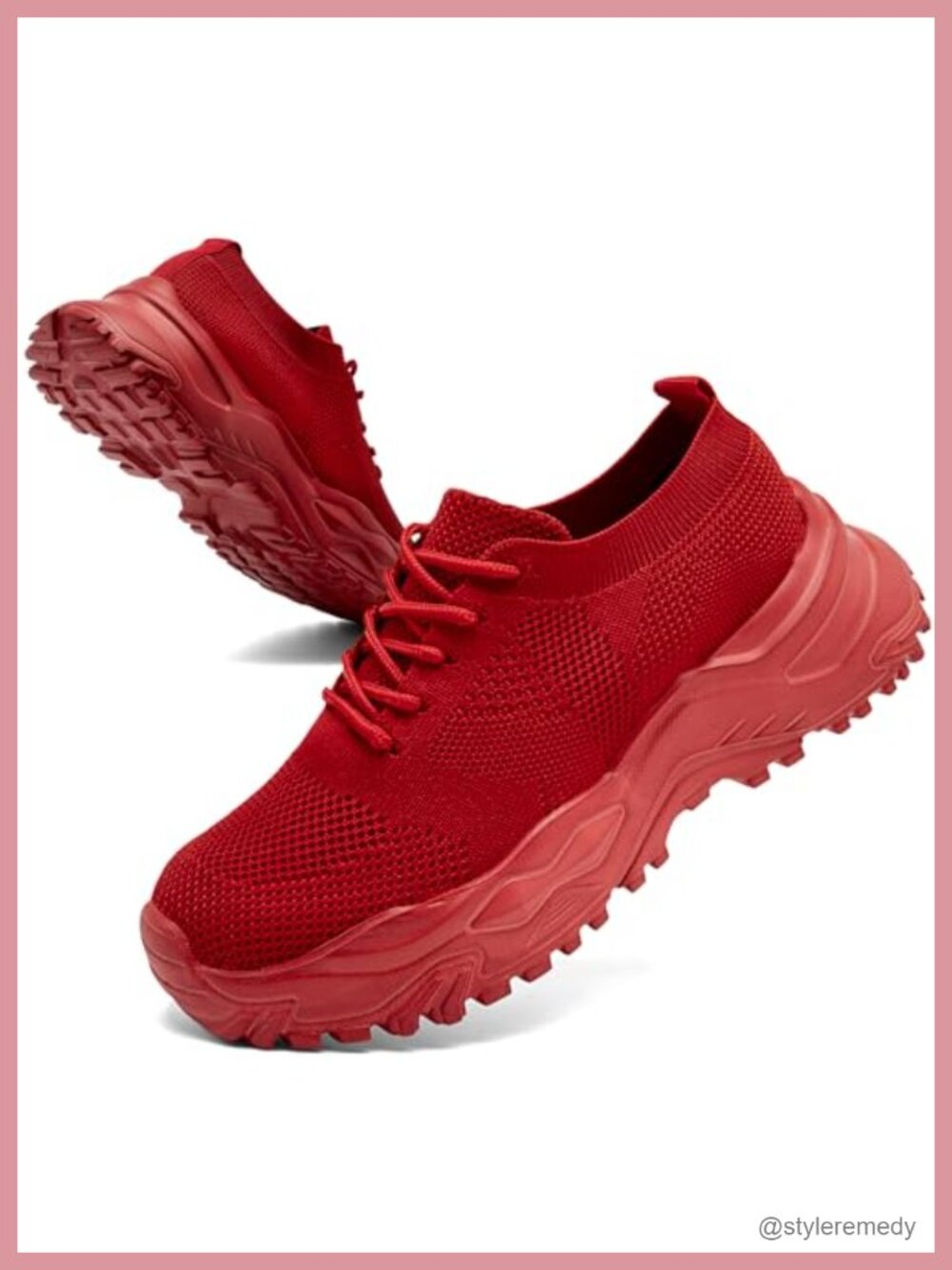 Women's Chunky Platform Sneakers Mesh Athletic Running Walking Shoes